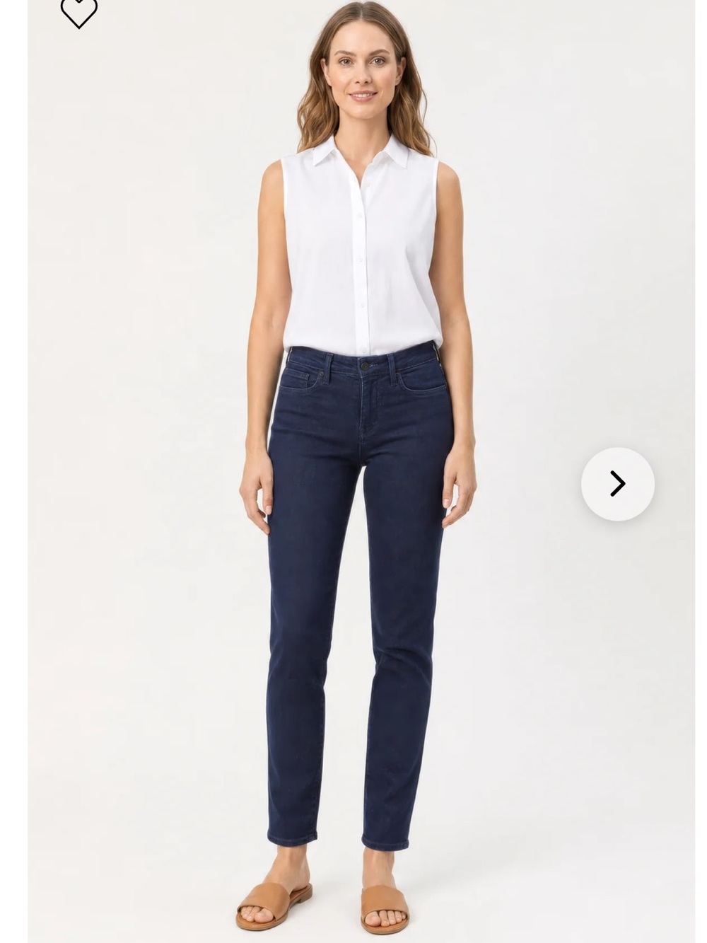 NWT NYDI Sheri Slim Straight-Leg Jeans in Dark Navy, Size 2